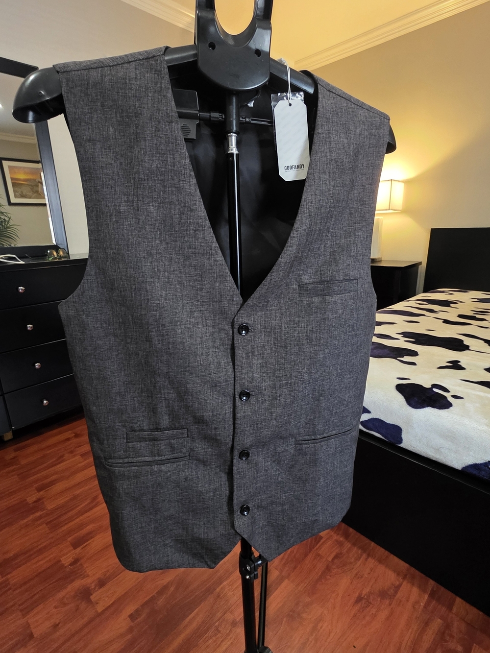 Classic Men's Gray Dress Vest by Coofandy